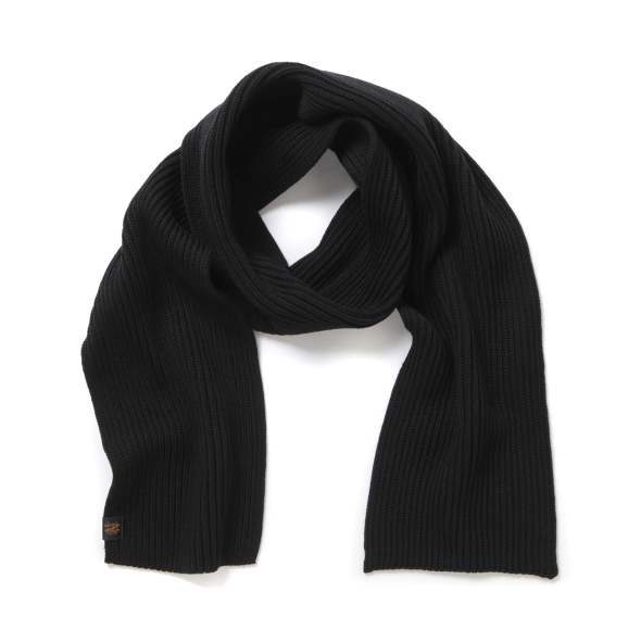 BATONER / バトナー | SOLID WOOL MUFFLER (ユニセックス) - Black