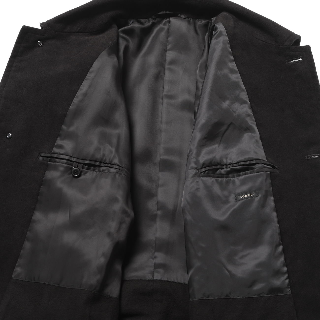 COMOLI / コモリ | モールスキン ミリタリーコート - Black | 通販