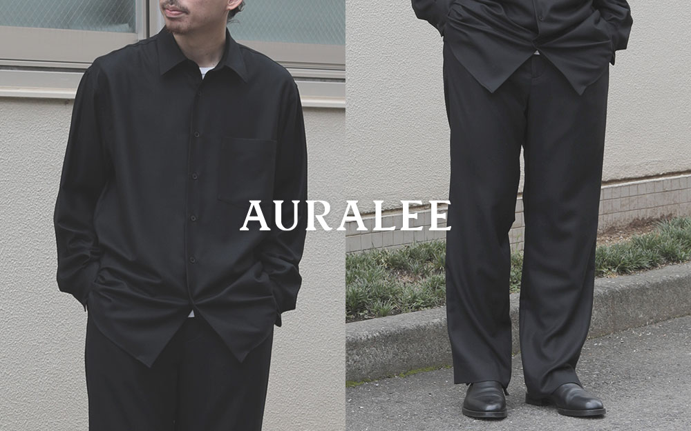 AURALEE / オーラリー | WOOL SILK TROPICAL SLIT SLACKS (メンズ