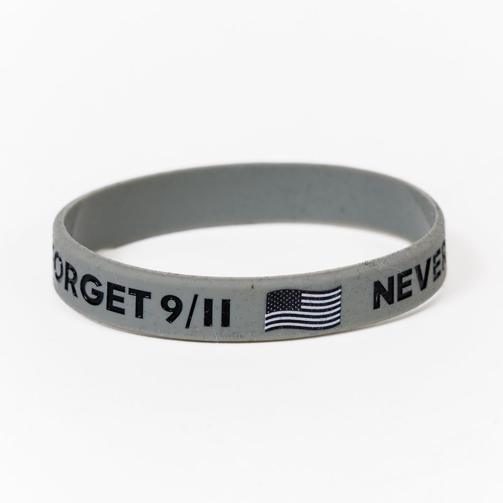 Never Forget Rubber Bracelet - Grey – 9/11 Memorial Museum Store