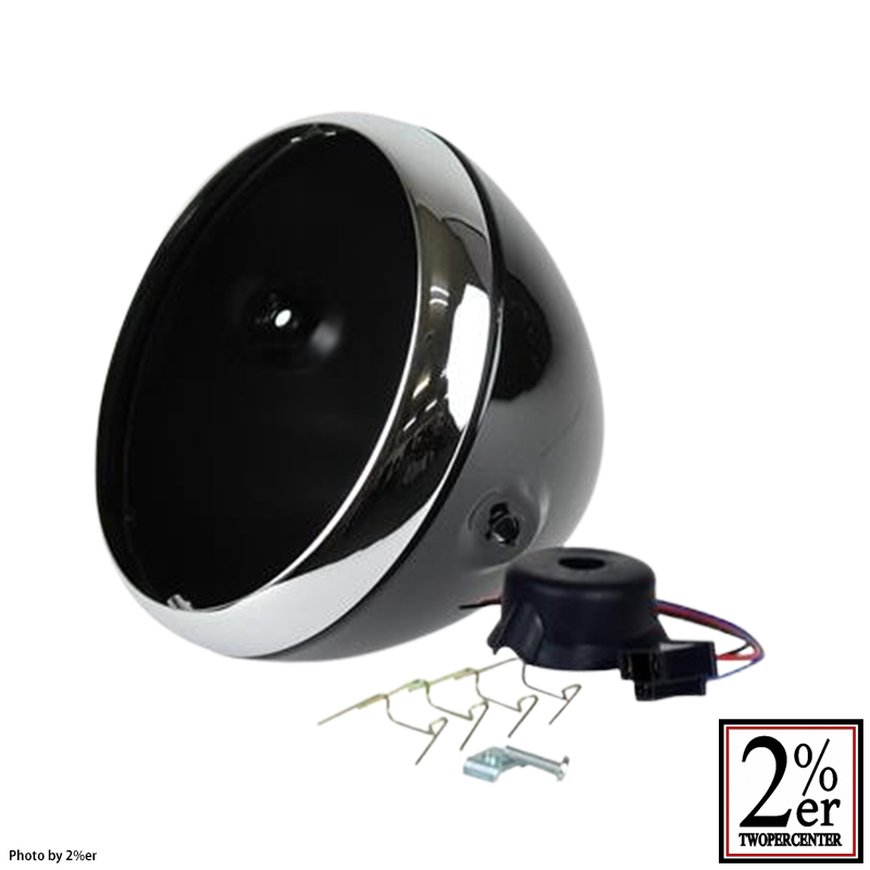 7インチ ルーカスタイプヘッドライトケース ブラック / 2％er