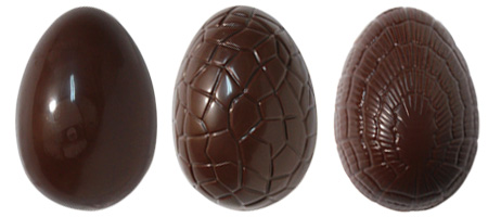 カカオバリー / チョコレートモールド「ウッフ（卵型3種×4取（半球