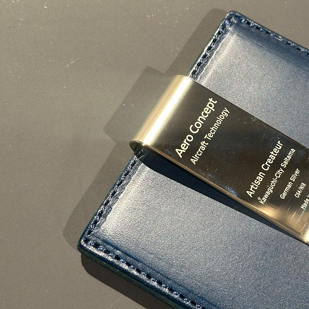 エアロコンセプト】Physique(マネークリップ）牛革｜ブルー Brand