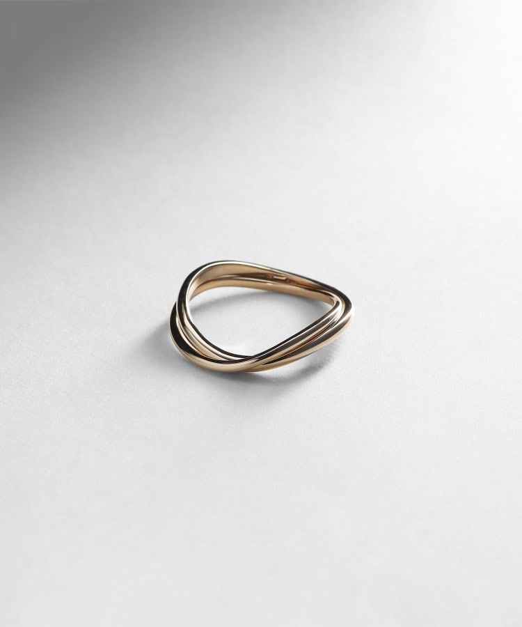 K10ウエーブ2連 リング（リング） | COCOSHNIK（ココシュニック