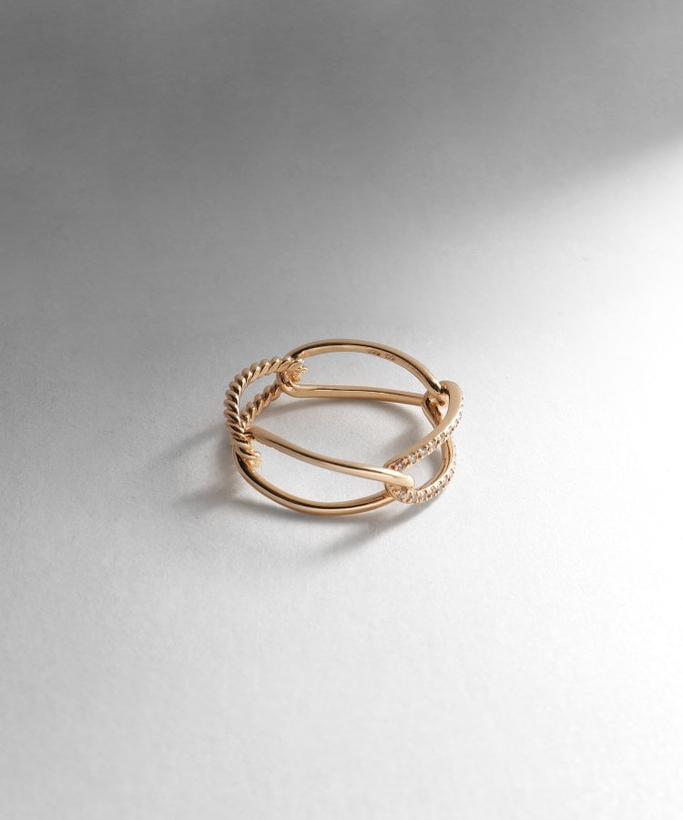 K18ダイヤモンド クロスライン リング（リング） | COCOSHNIK