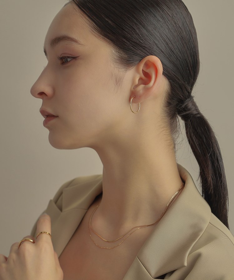 K18中空丸線 フープピアス小（ピアス） | COCOSHNIK（ココシュニック