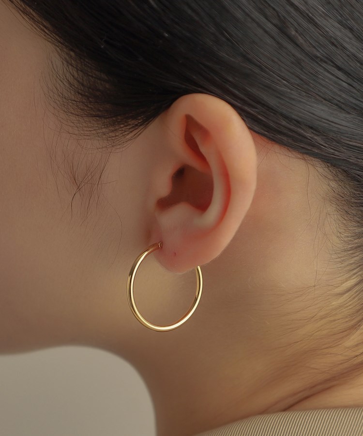 K18中空丸線 フープピアス大（ピアス） | COCOSHNIK（ココシュニック