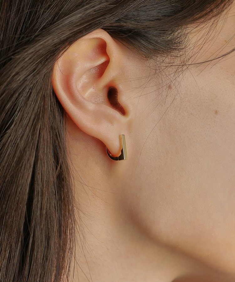 K18平打ちフープ ワンタッチピアス（ピアス） | COCOSHNIK（ココシュ