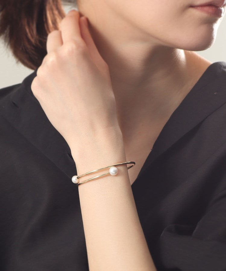 K18パール2連 シームバングル（ブレスレット・バングル） | COCOSHNIK