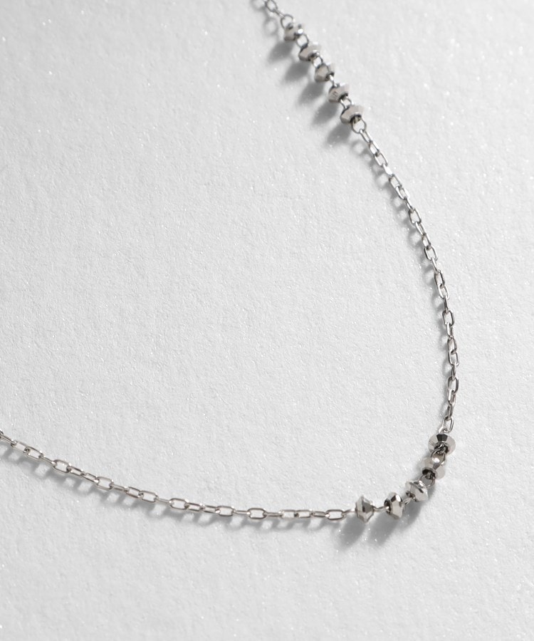 プラチナ カットビーズ ステーションブレスレット（ブレスレット