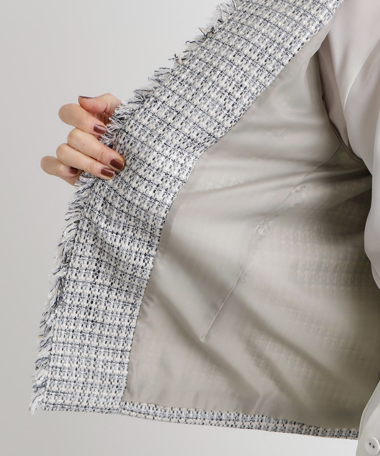 フリンジツイードジャケット（ノーカラージャケット） | grove