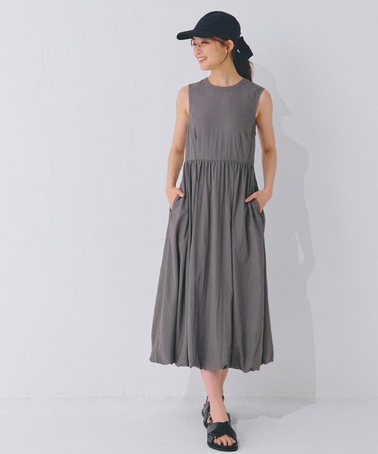 晴れの日も雨の日も】撥水バルーンワンピース（マキシ・ロング