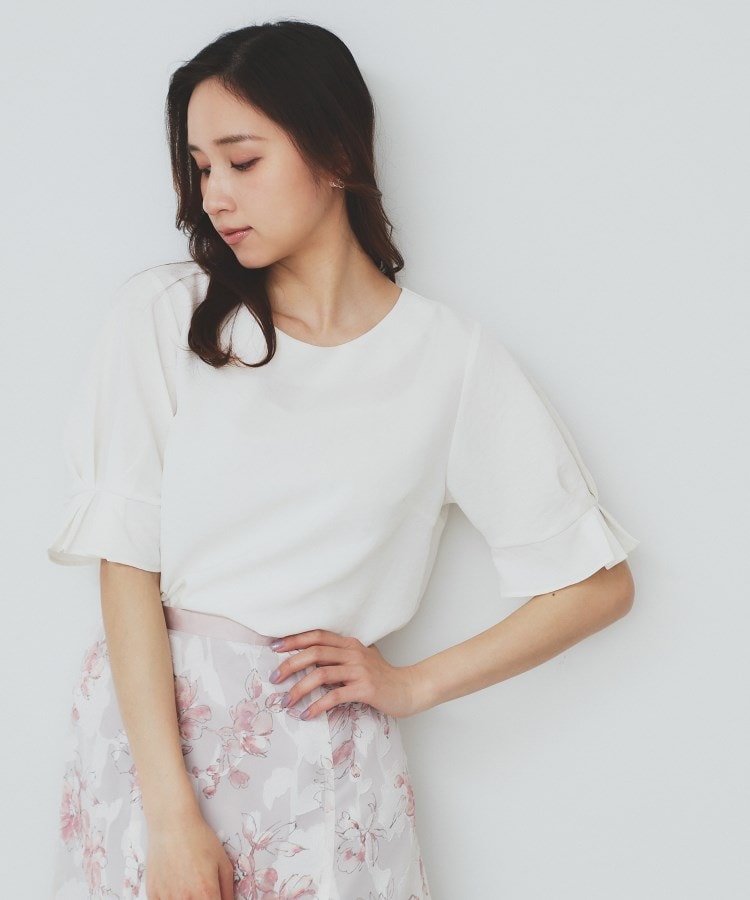 8色展開/XS-LLサイズ》タックパフスリーブブラウス【洗濯機洗い可/吸水