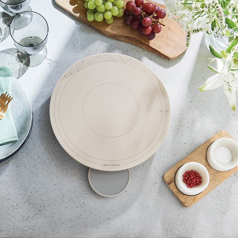 recolte(レコルト) 卓上IH クッキンググリドル クリームホワイト RIH-1