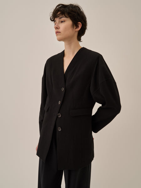 Helene cotton linen jacket BK | AKIRANAKA ONLINESTORE