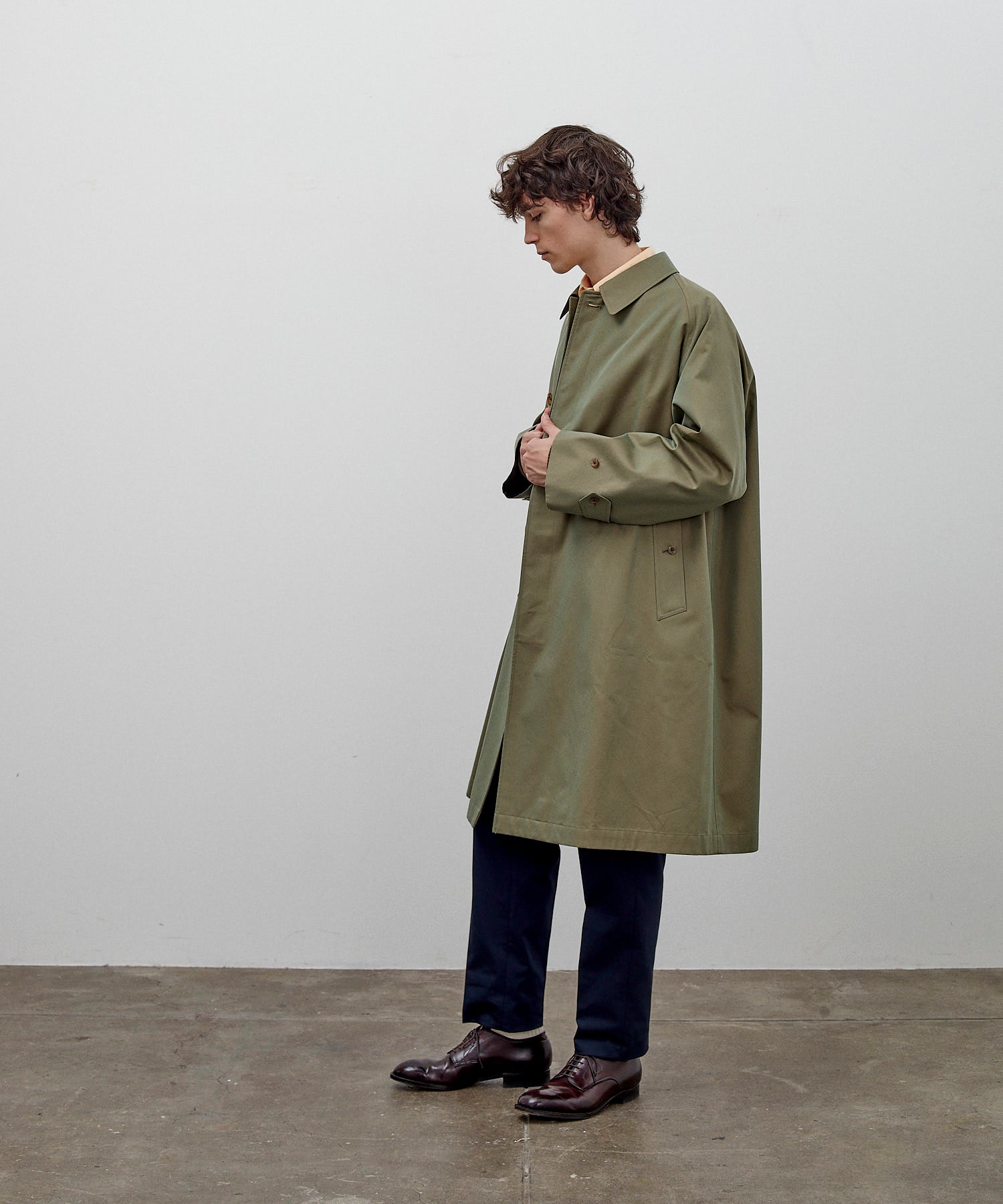 SINGLE RAGLAN COAT 1 / GABARDINE OLIVE – ANATOMICA OFFICIAL ONLINE