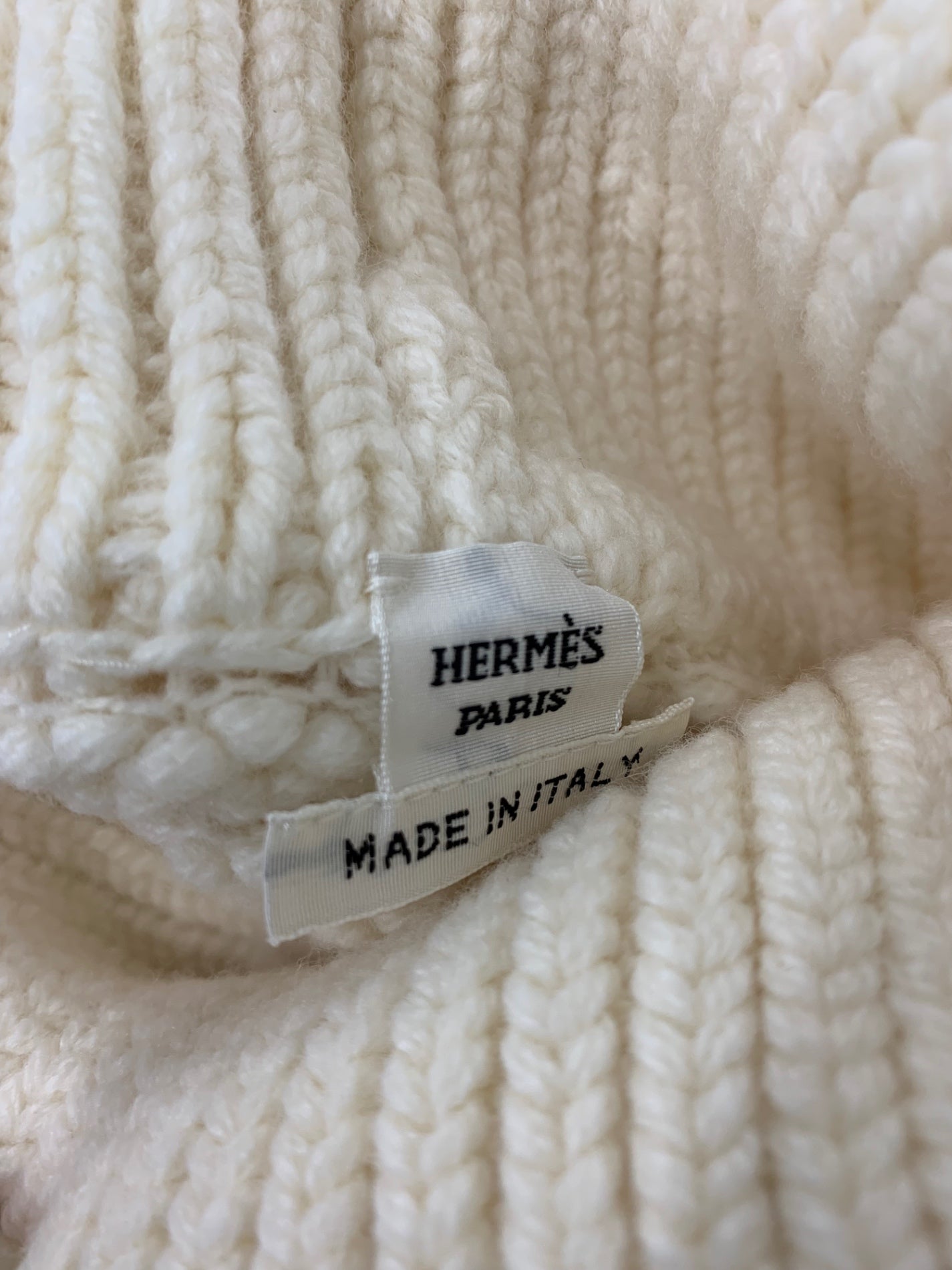 エルメス 3H2642D9 ニット 34 アイボリー シェーヌダンクルハイネック