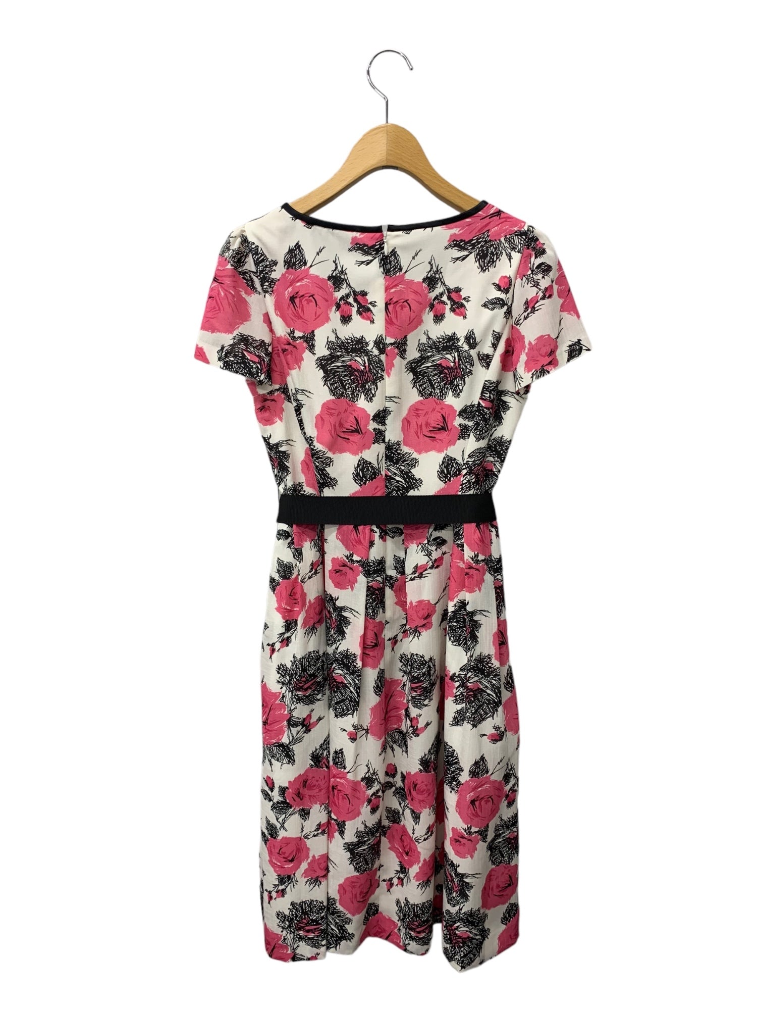 エムズグレイシー 411316 ワンピース 38 ピンク 花柄 リボンベルト