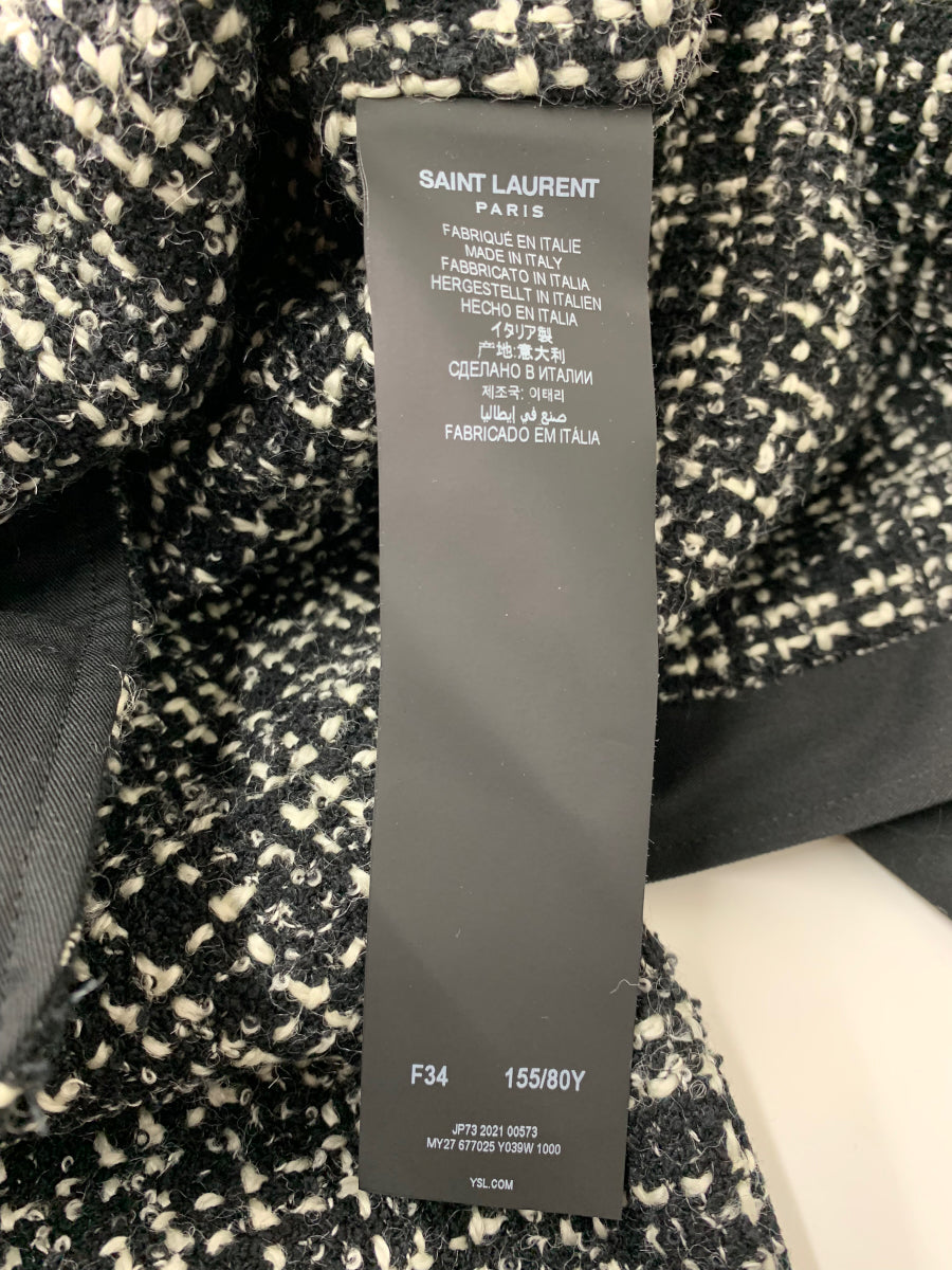 サンローランパリ トレンチコート 34 ブラック ツイード IT6KG3AWLFEL