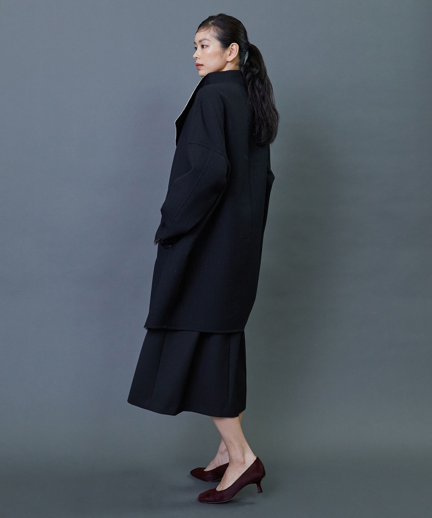 ダブルフェイスラメストライプコート｜BIGI online store - ビギ