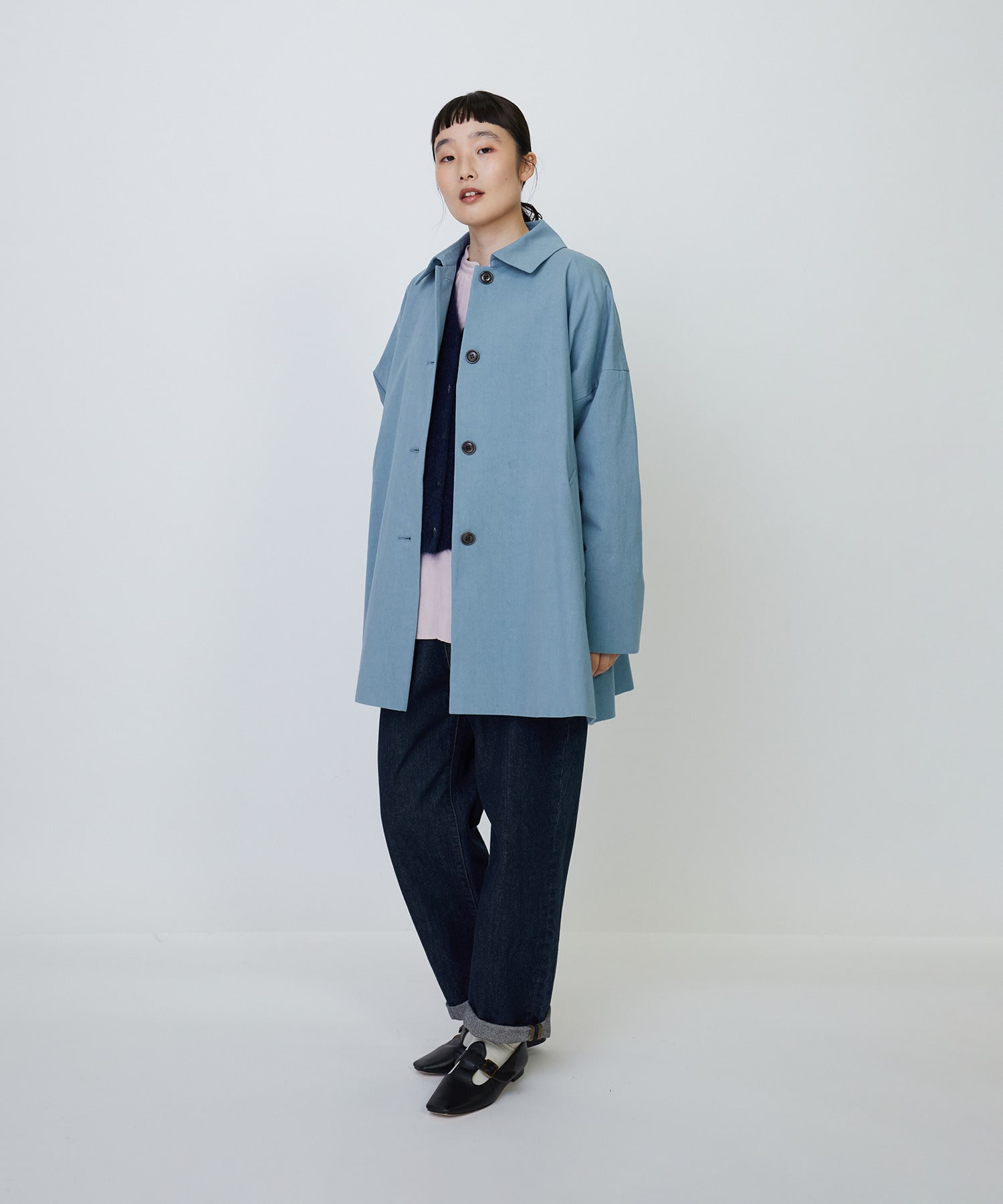 グランジコットンポプリンステンカラーショートコート｜BIGI online