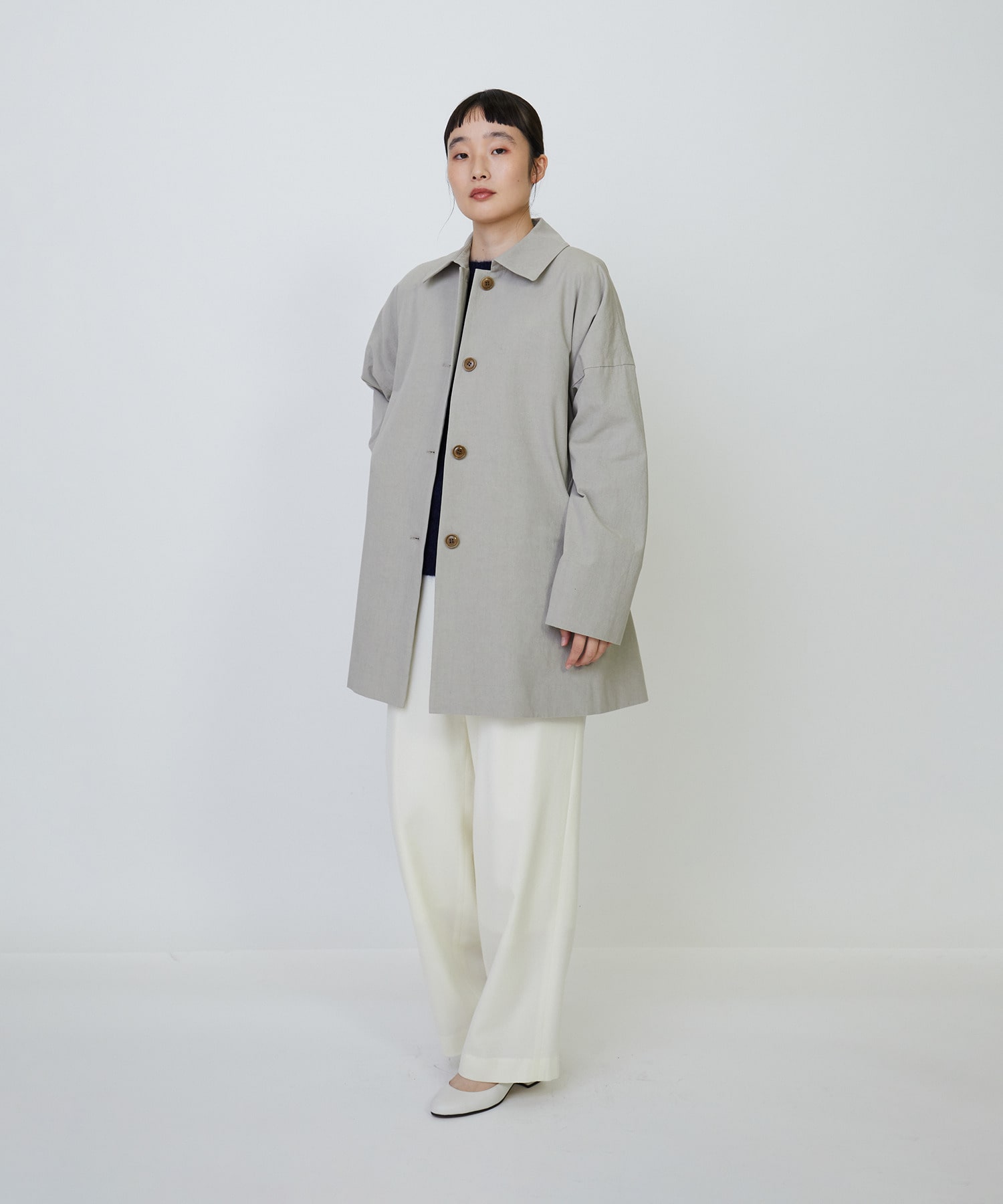 グランジコットンポプリンステンカラーショートコート｜BIGI online