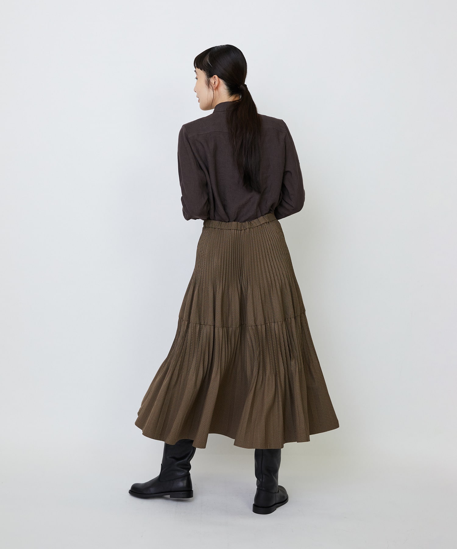 エステルガンクラブチェックティアードプリーツスカート｜BIGI online