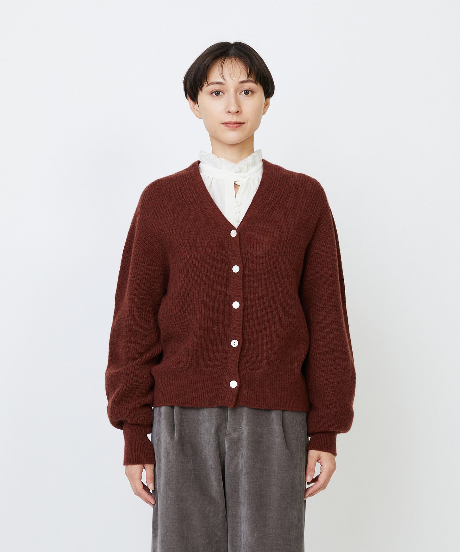 ラムウール片畦ショートカーディガン｜BIGI online store - ビギ