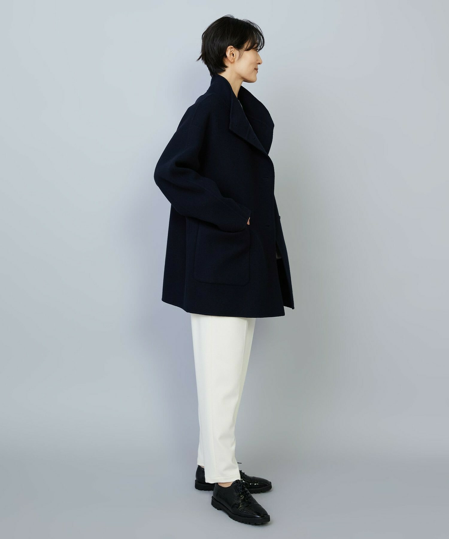 eclat 2026年2・3月合併号掲載商品］メルトンリバースタンドカラー