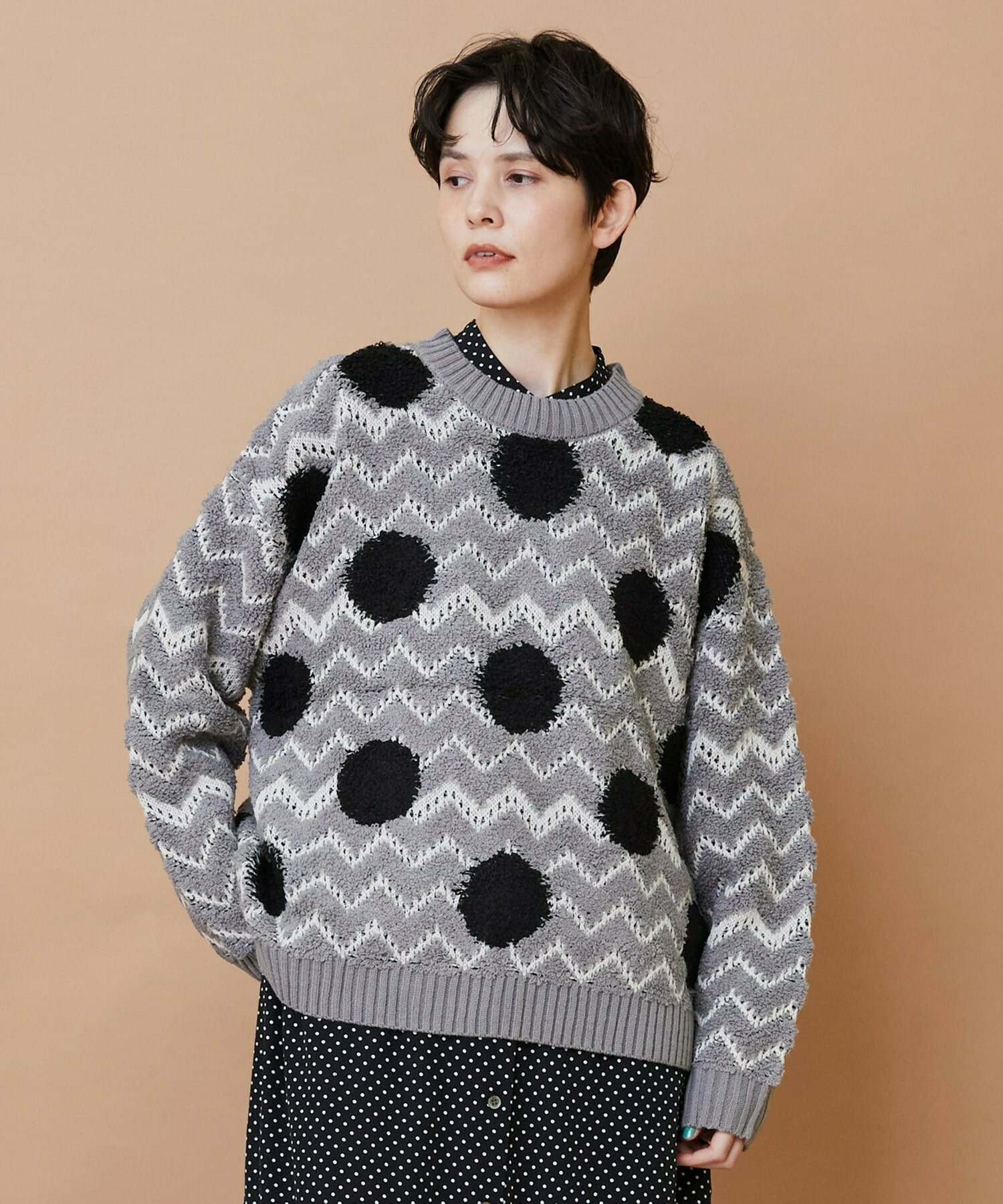 ウェーブドット ジャガードニット｜BIGI online store - ビギ