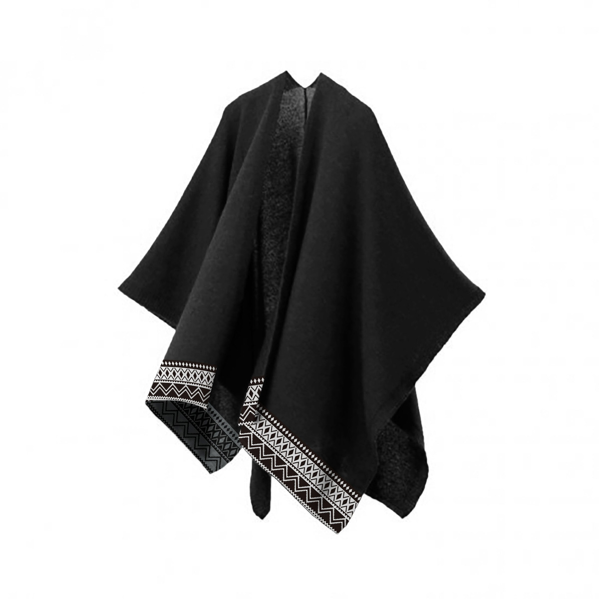 ブラックラベル難燃ニットポンチョ（ブラック） -キャプテンスタッグ