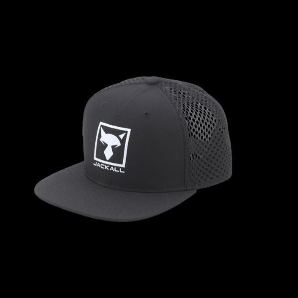 ジャッカル 帽子 メッシュフラットキャップ ブラック: ウェア・靴