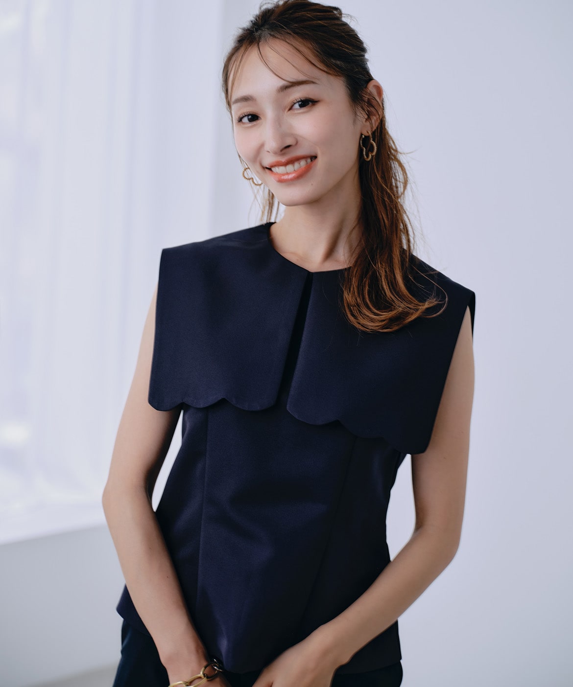 M Maglie le cassetto×吉田理紗》“ほの甘”スカラップブラウス｜M