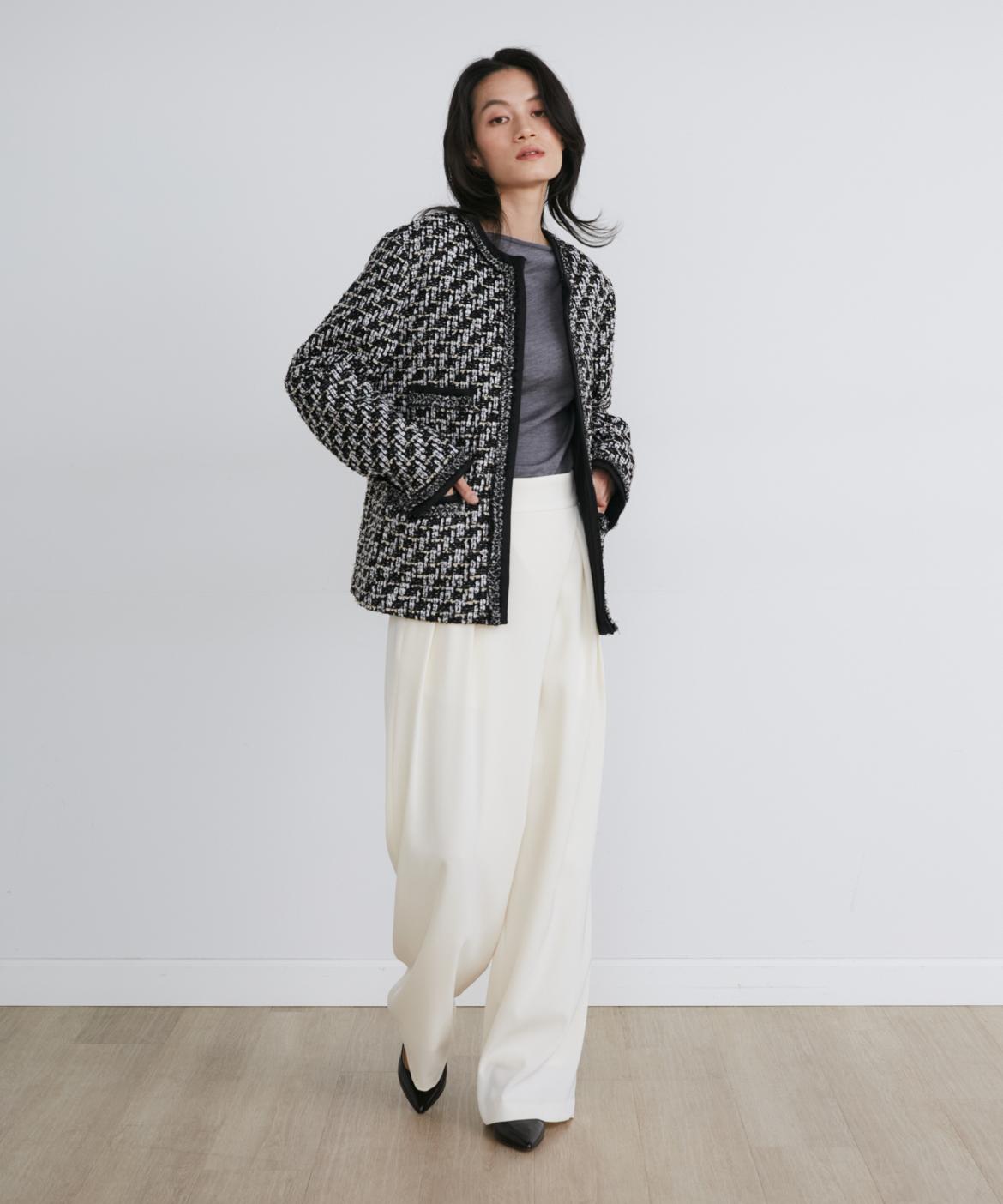 LINTONツイードノーカラージャケット《la veille by SUPERIOR CLOSET