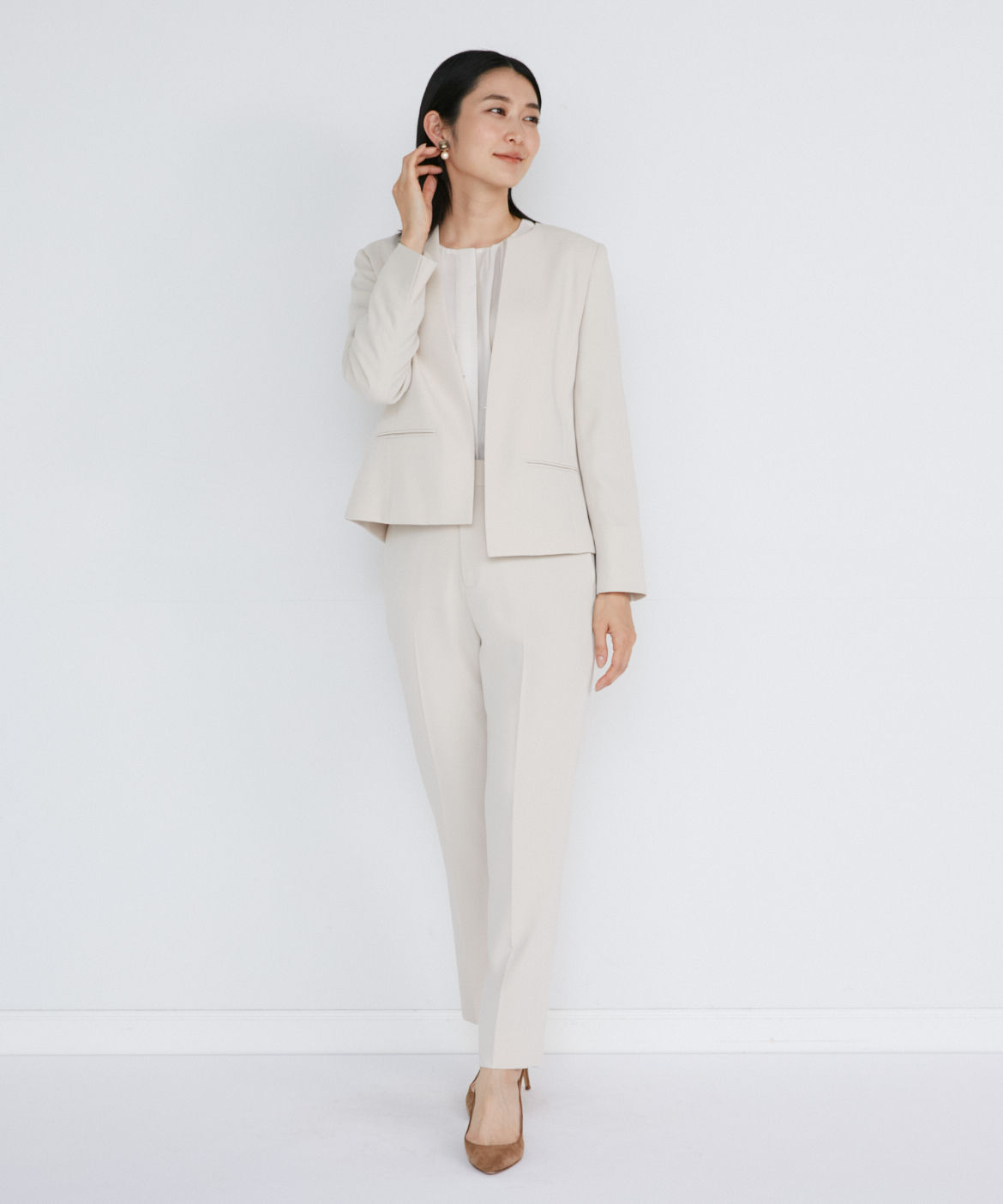 大きいサイズ》テーパードパンツ【マルチWAY】｜INED L（イネド エル