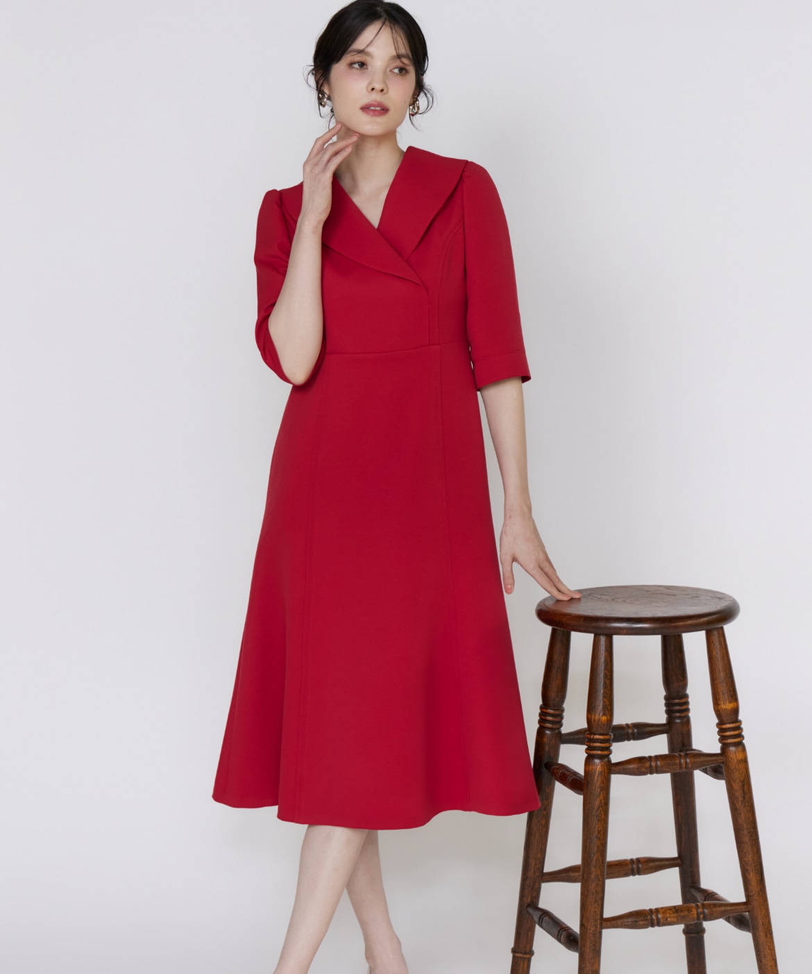 M Maglie le cassetto》ショールカラーワンピース｜M Maglie le