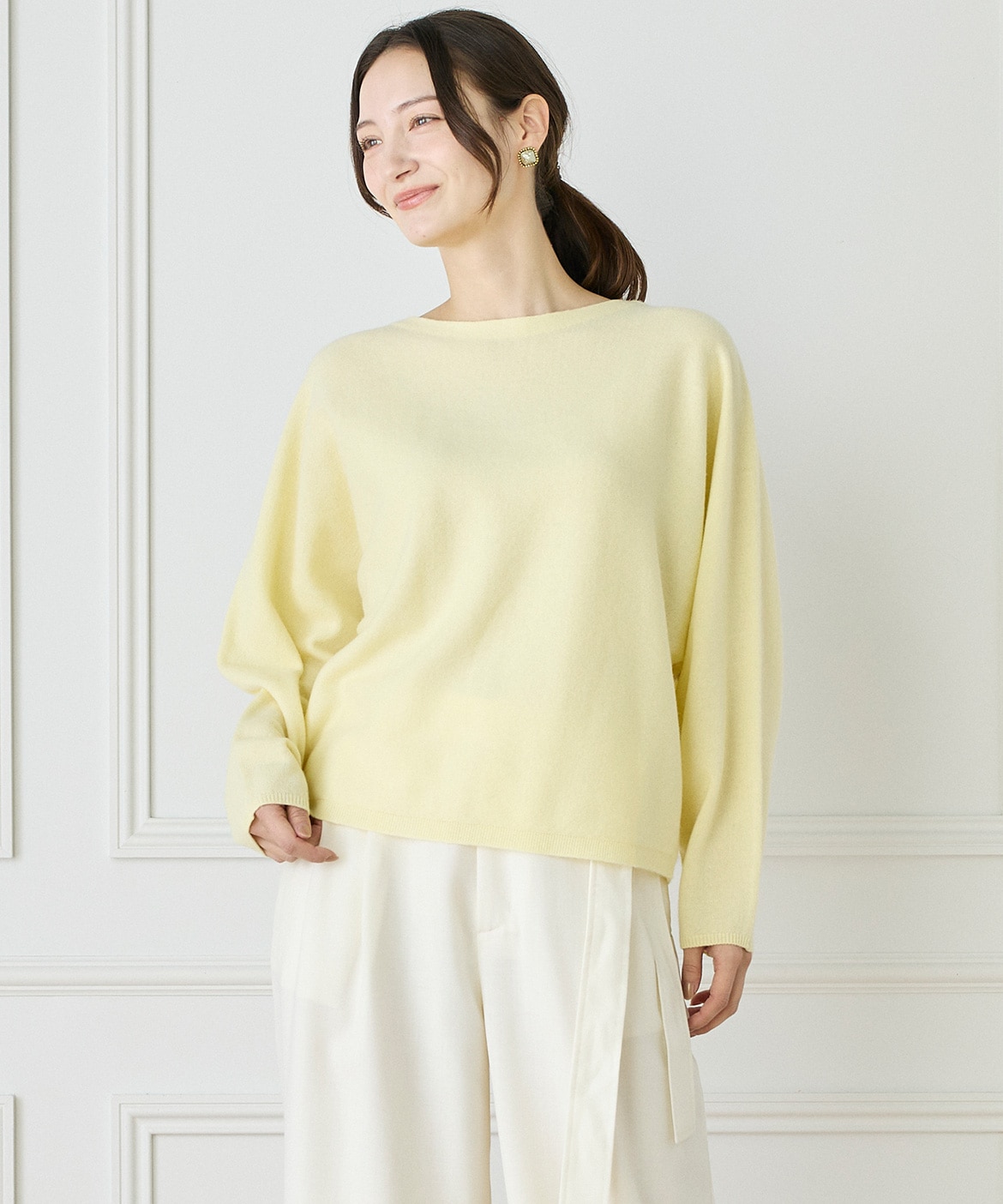 WEB限定カラー》カシミヤ混ドルマンスリーブニット ｜INED（イネド