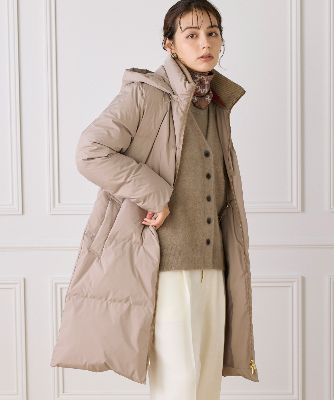 ロング丈 スタンドカラーダウンコート｜INED（イネド）｜フランドル