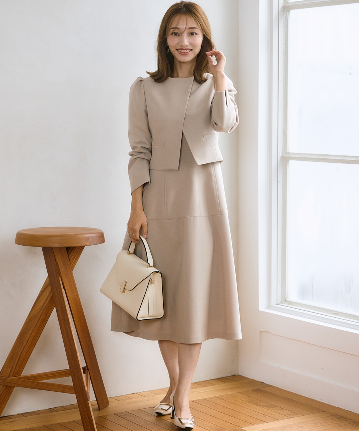 M Maglie le cassetto×吉田理紗》クチュールシルエットワンピース｜M