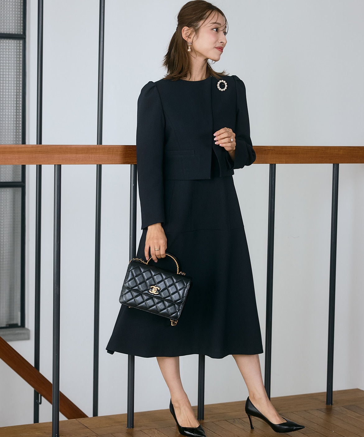 M Maglie le cassetto×吉田理紗》クチュールシルエットワンピース｜M