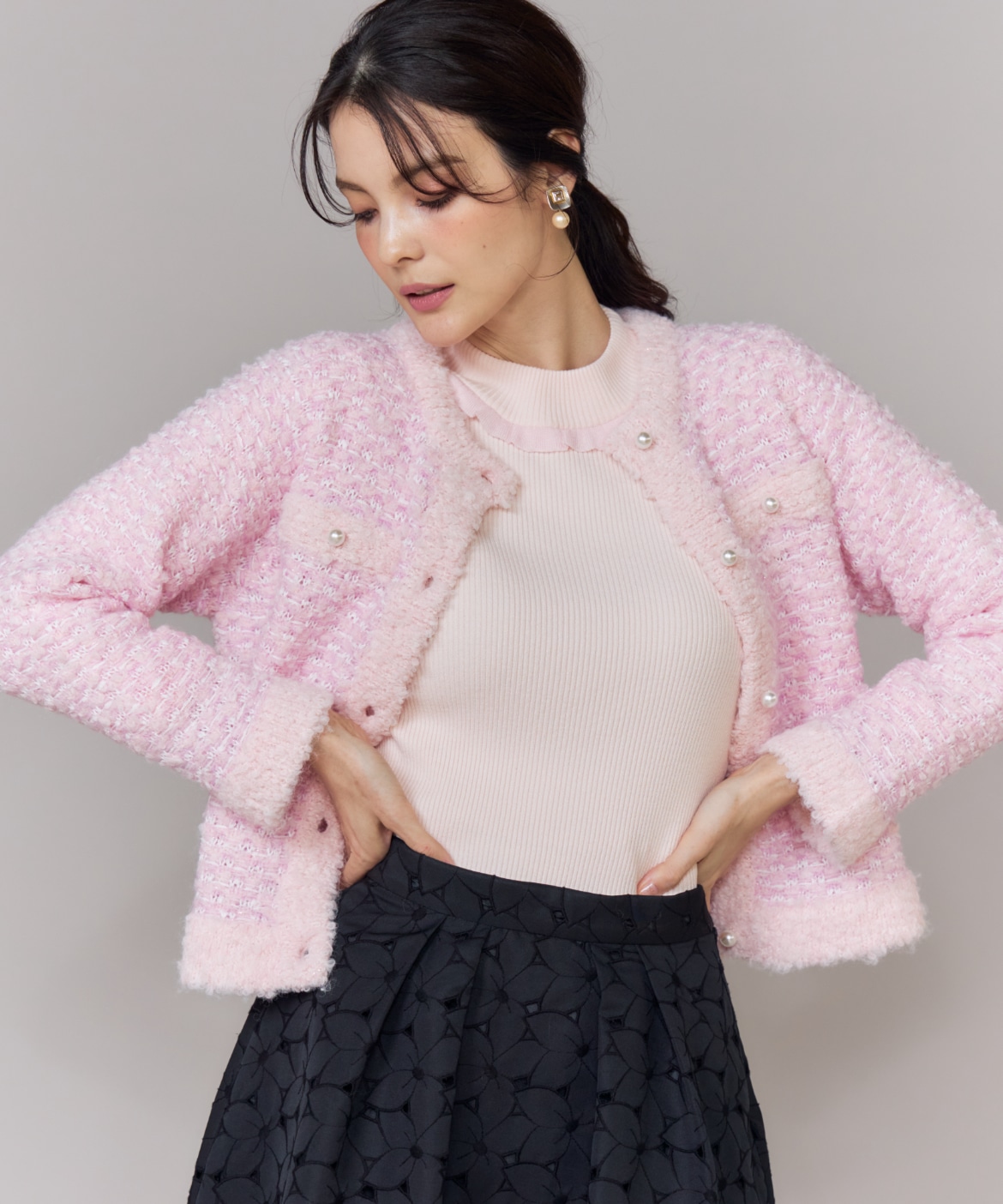 ラメフェザーニットジャケット｜Maglie le cassetto（マーリエ ル