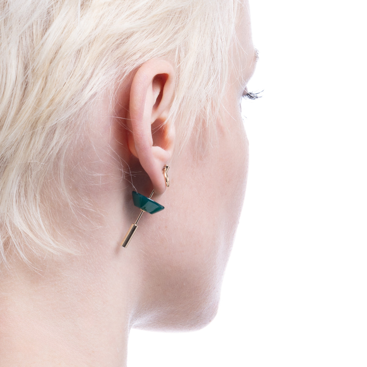 SPEAR ドアノッカー ピアス Mサイズ / グリーンアゲート