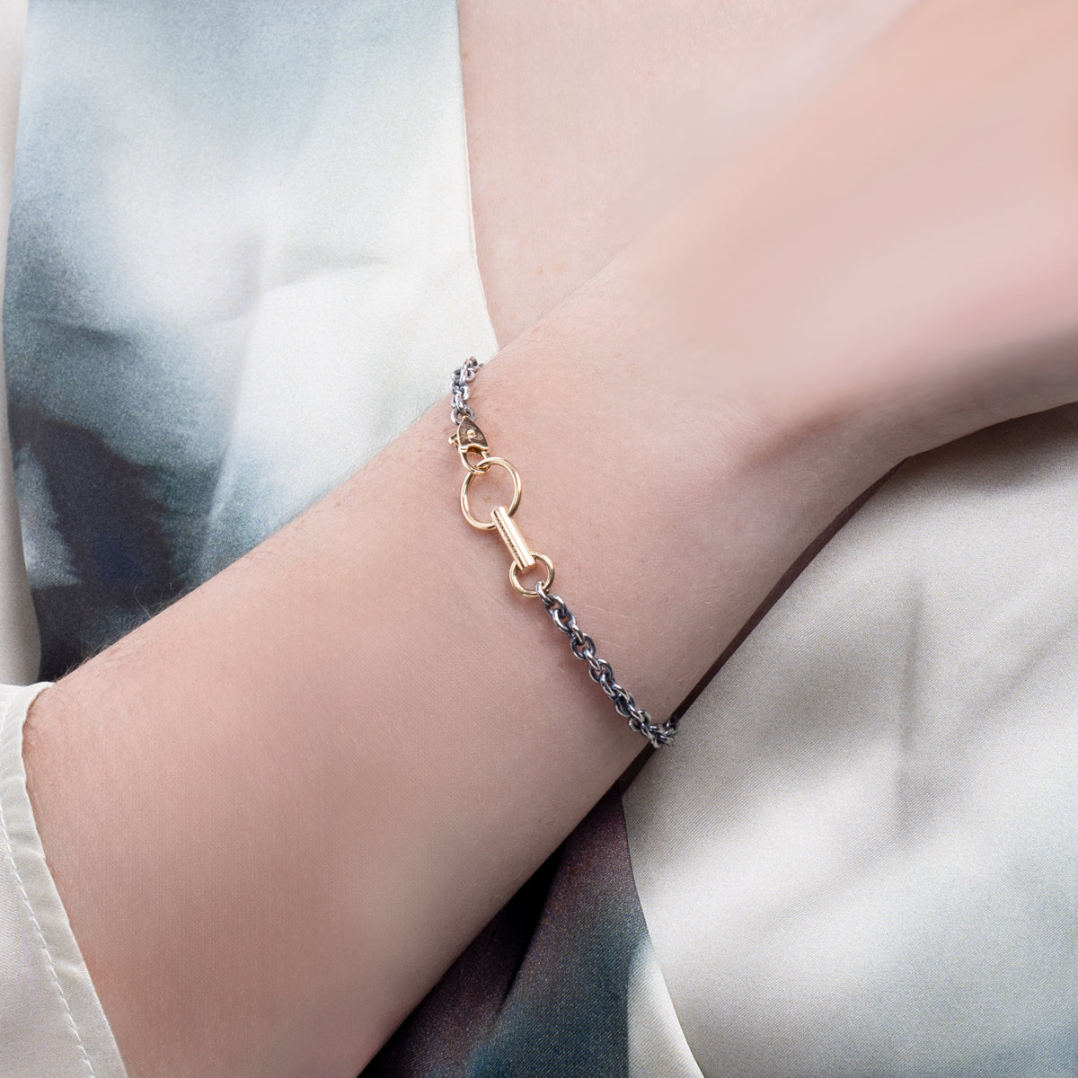 PIPISTRELLO ダブル リング チャーム チェーン ブレスレット