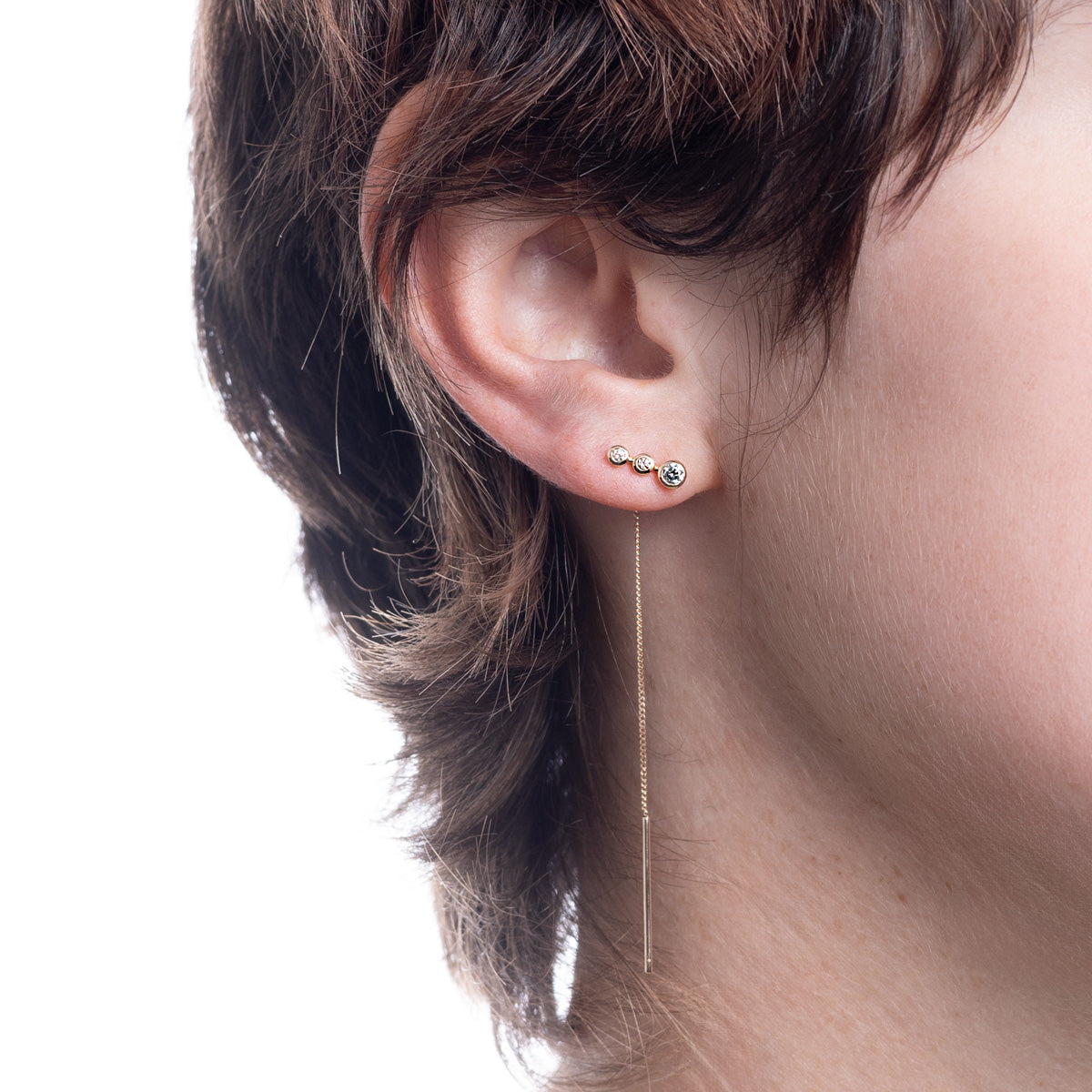 DROSERA ダイヤモンド チェーン ピアス