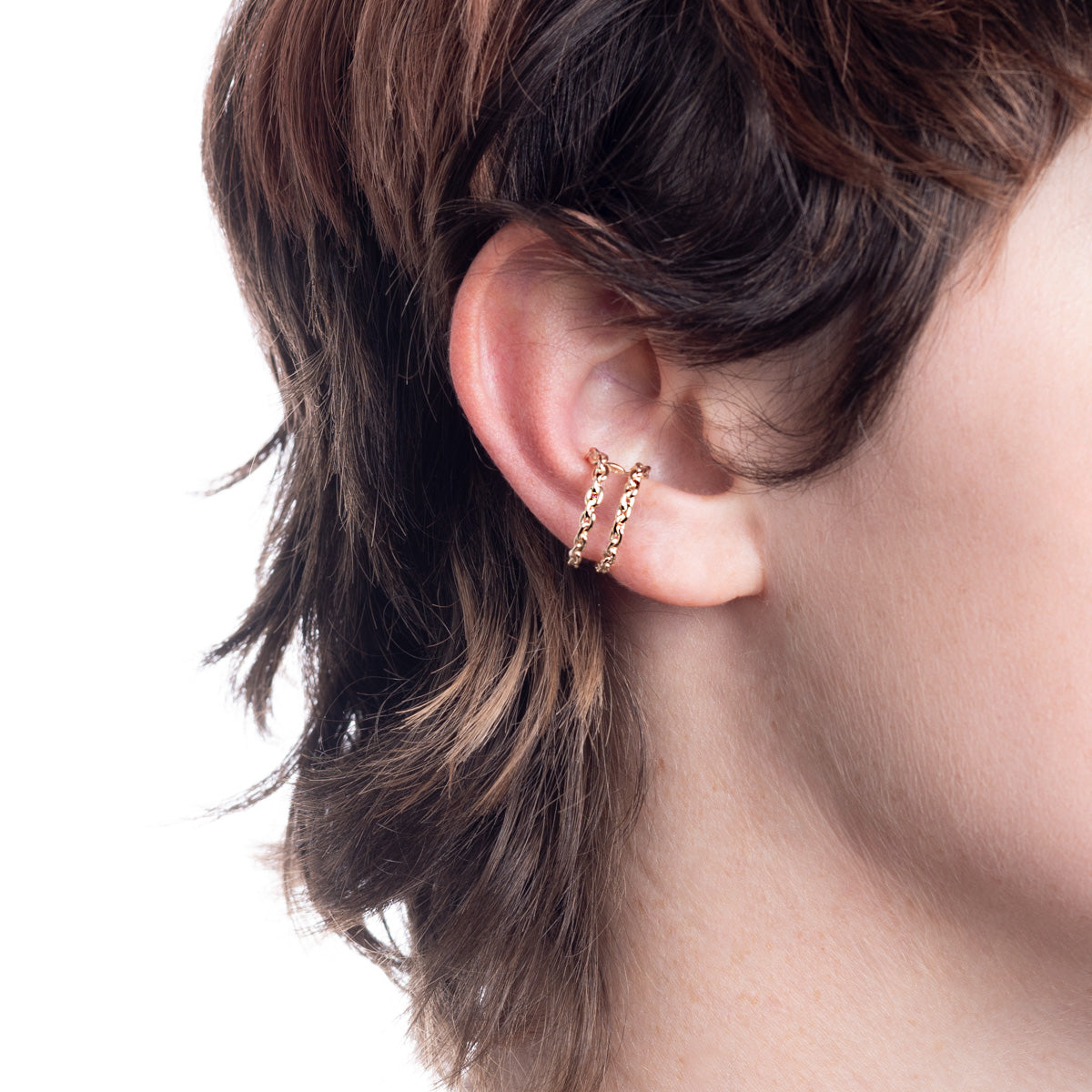 ALL ABOUT BASICS Wライン チェーン イヤーカフ Mサイズ