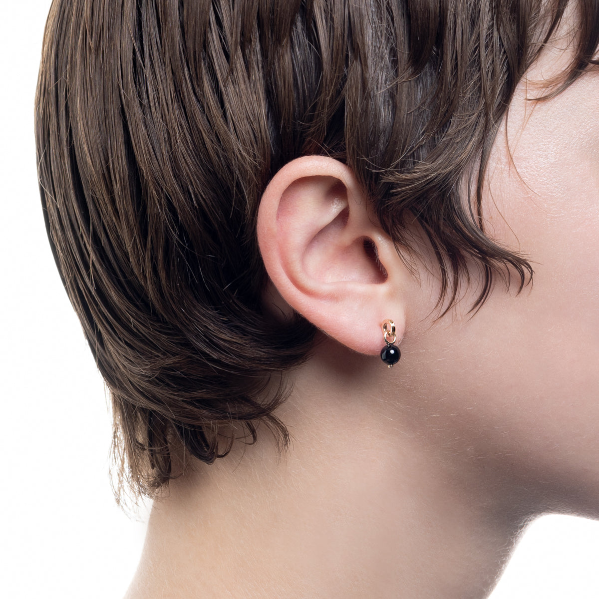 GOSSAMER オブロングダイヤモンド イヤーカフ ブラックルテニウム