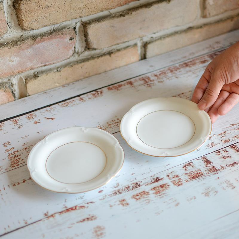 大倉陶園 ゴールドライン 14cmプチケーキ皿 ペアセット【磁器】 ｜ARTISAN