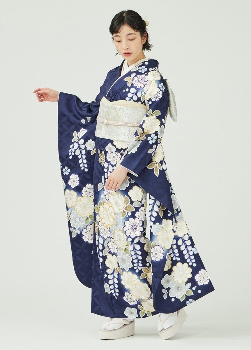 振袖 望み舞う辻が花‐紺‐（お取り寄せ品） | 振袖 | やまとオンライン