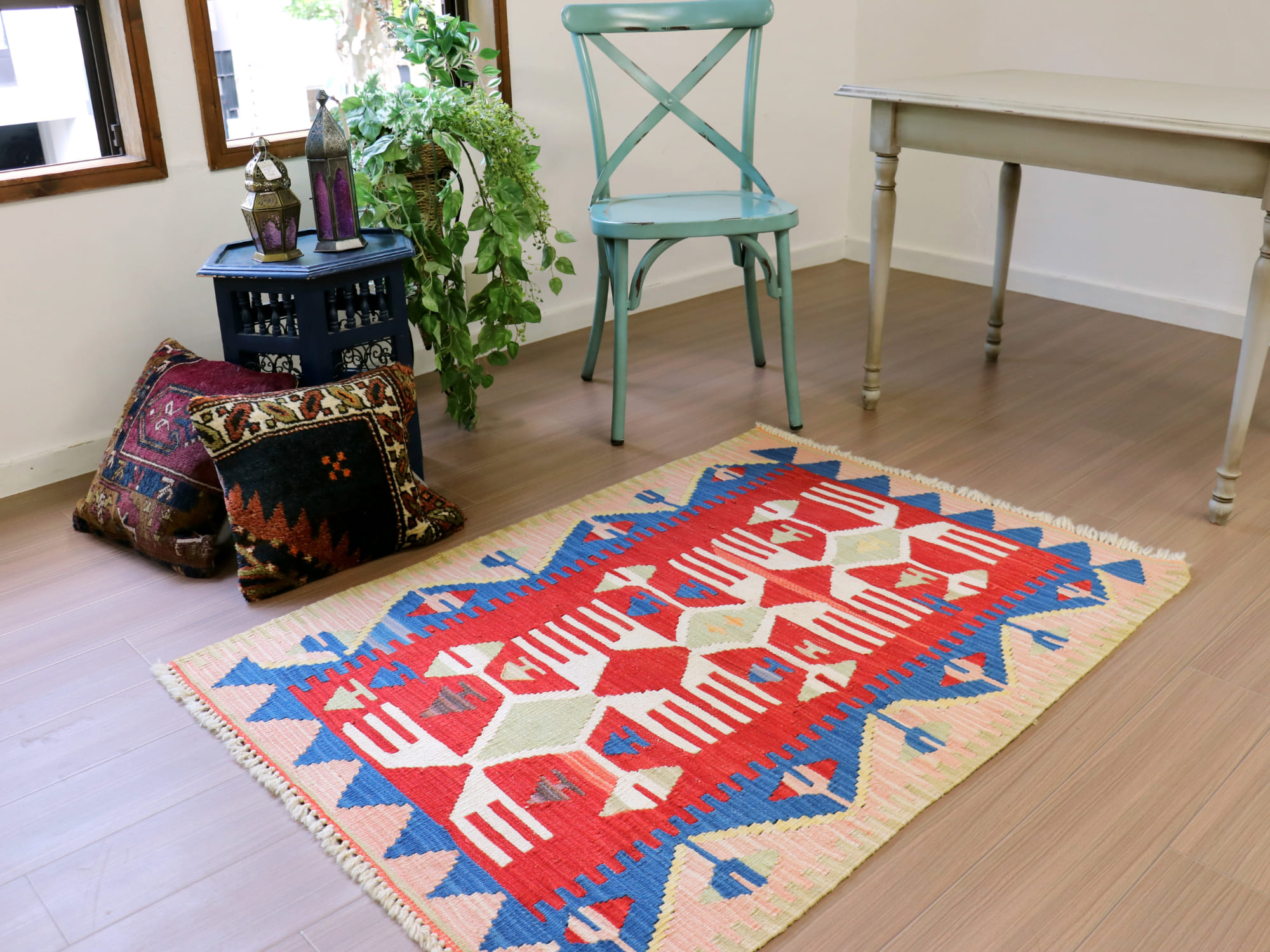 キリムスタイル / キリムラグ トルコ カイセリ チェイレキサイズ 136