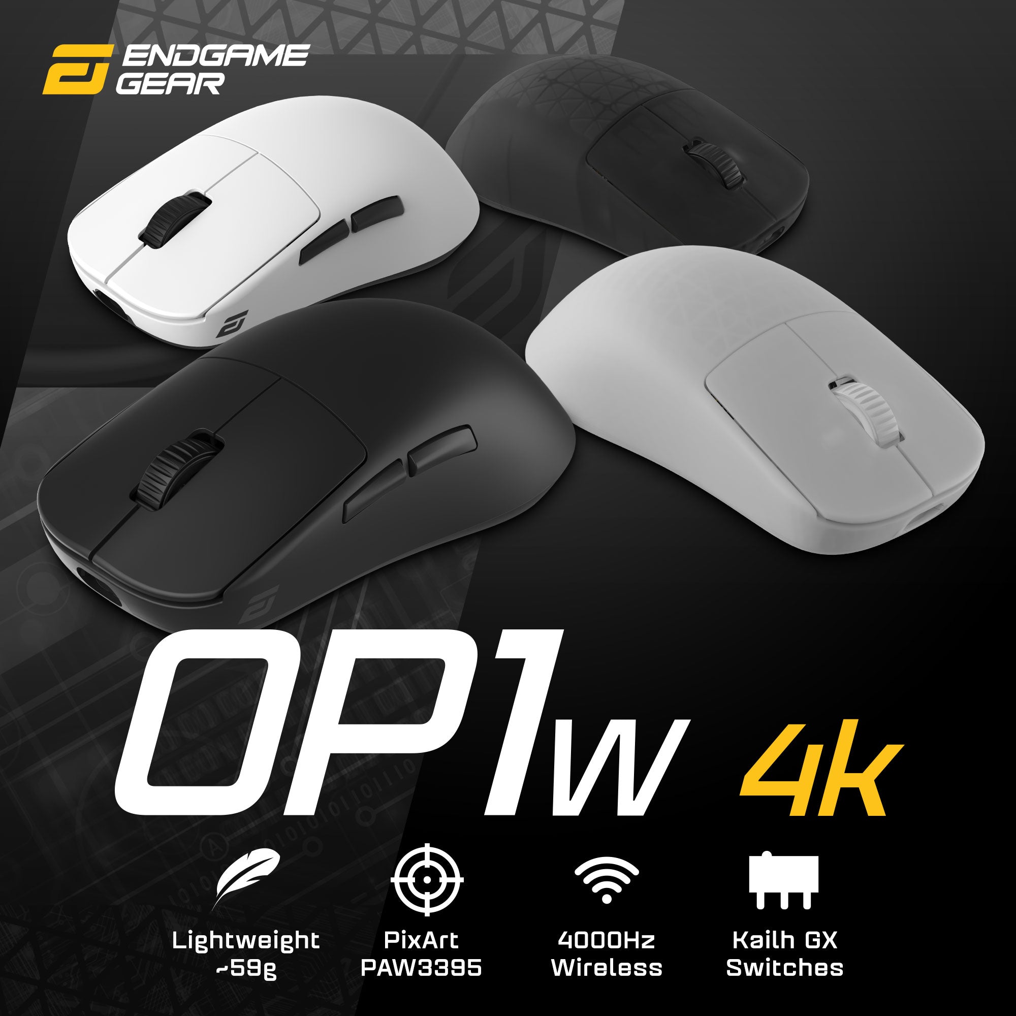 ENDGAME GEAR OP1w 4K ワイヤレスゲーミングマウス 4Kドングル付属
